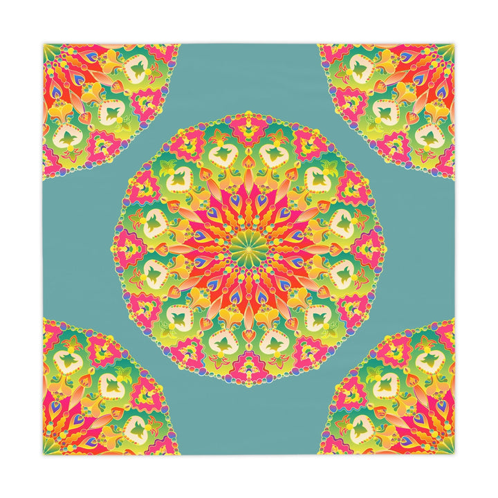 Vibrant Mandala Tablecloth - Sage Green Home Decor - Blululi