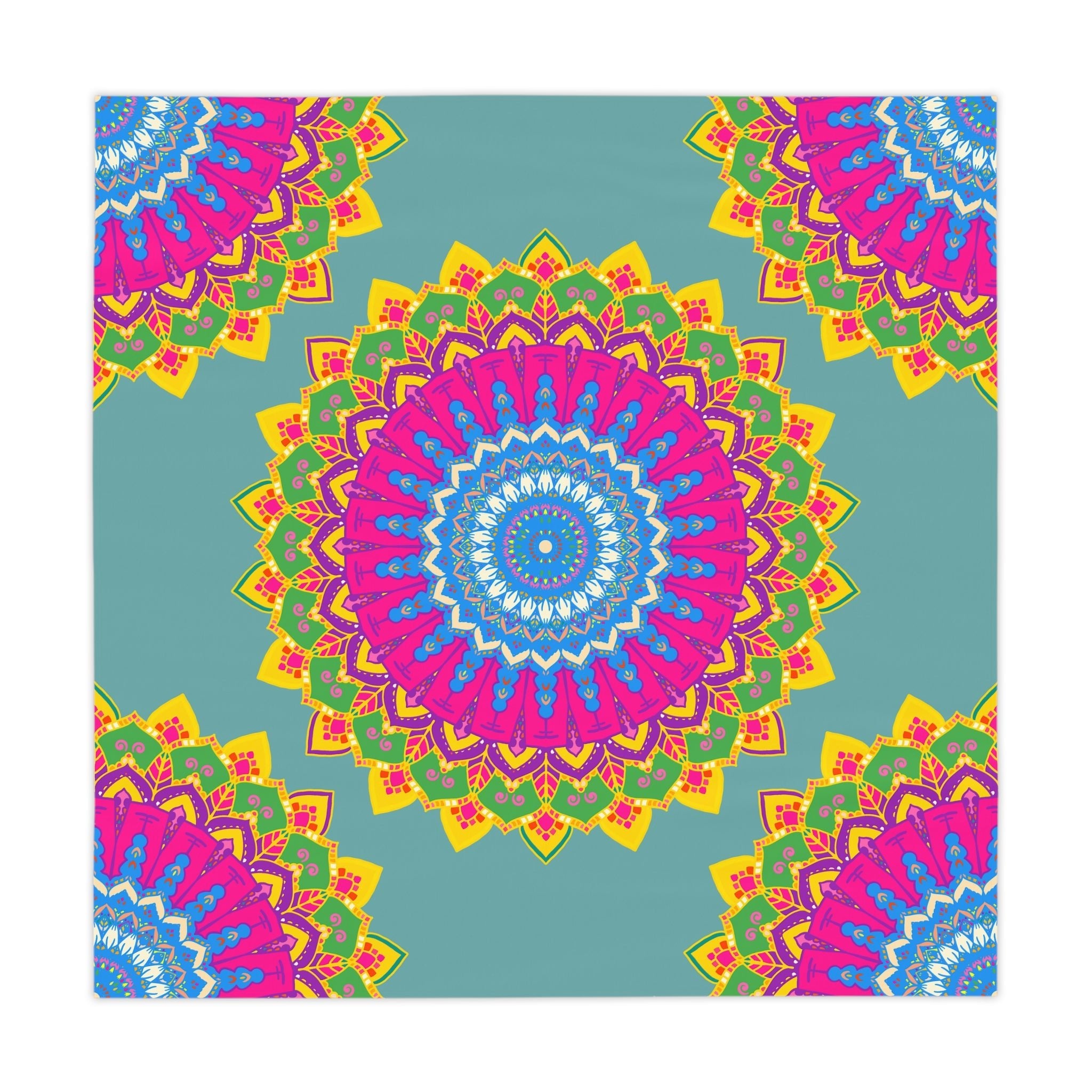 Vibrant Mandala Tablecloth - Sage Green Home Decor - Blululi