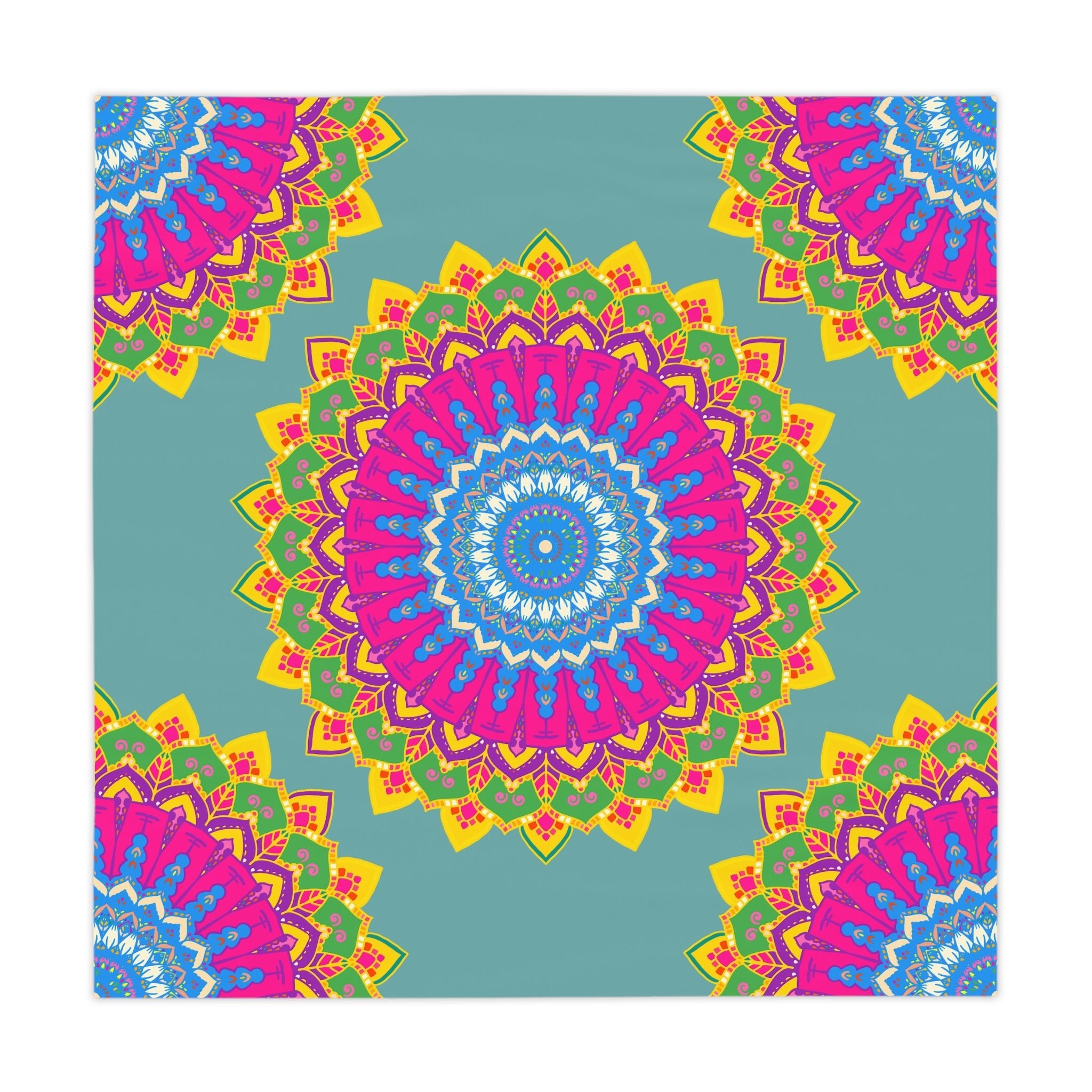 Vibrant Mandala Tablecloth - Sage Green Home Decor - Blululi