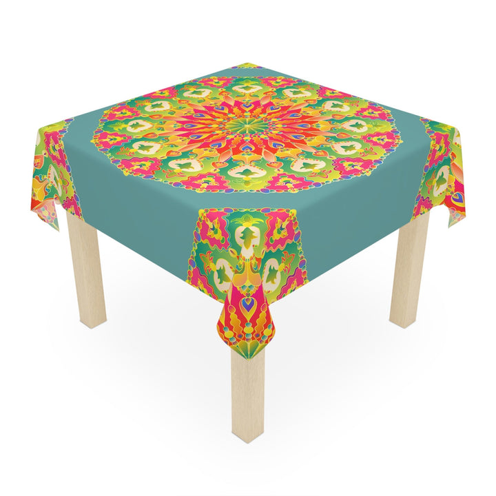 Vibrant Mandala Tablecloth - Sage Green Home Decor - Blululi