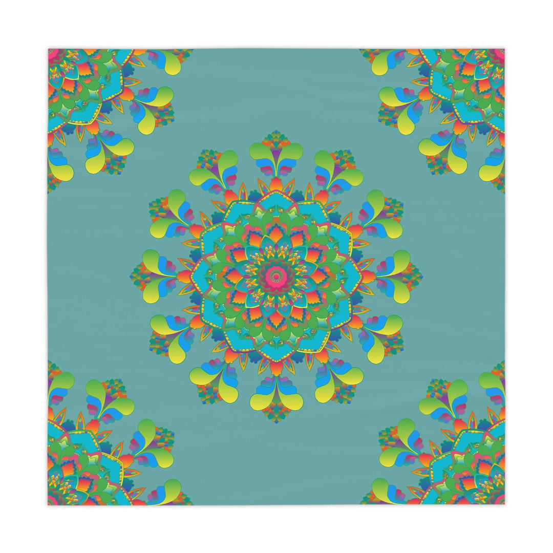 Vibrant Mandala Tablecloth - Sage Green Home Decor - Blululi