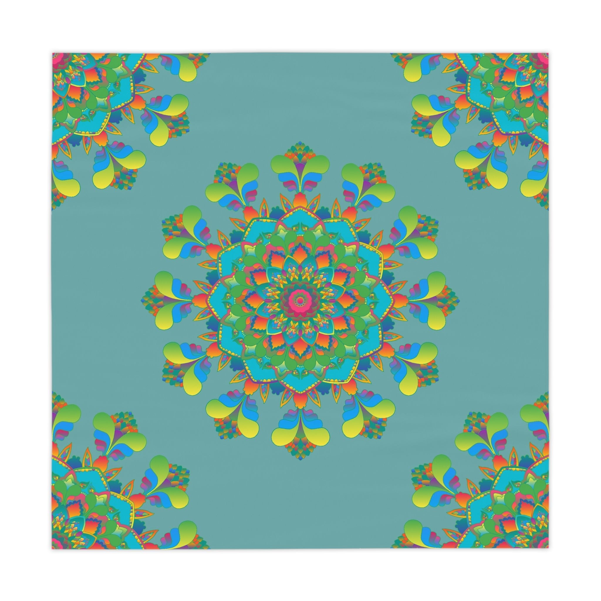 Vibrant Mandala Tablecloth - Sage Green Home Decor - Blululi