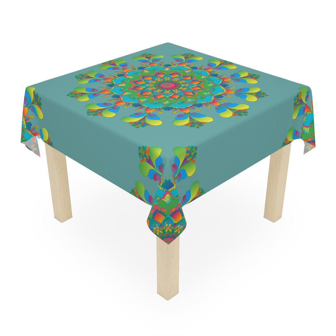 Vibrant Mandala Tablecloth - Sage Green Home Decor - Blululi