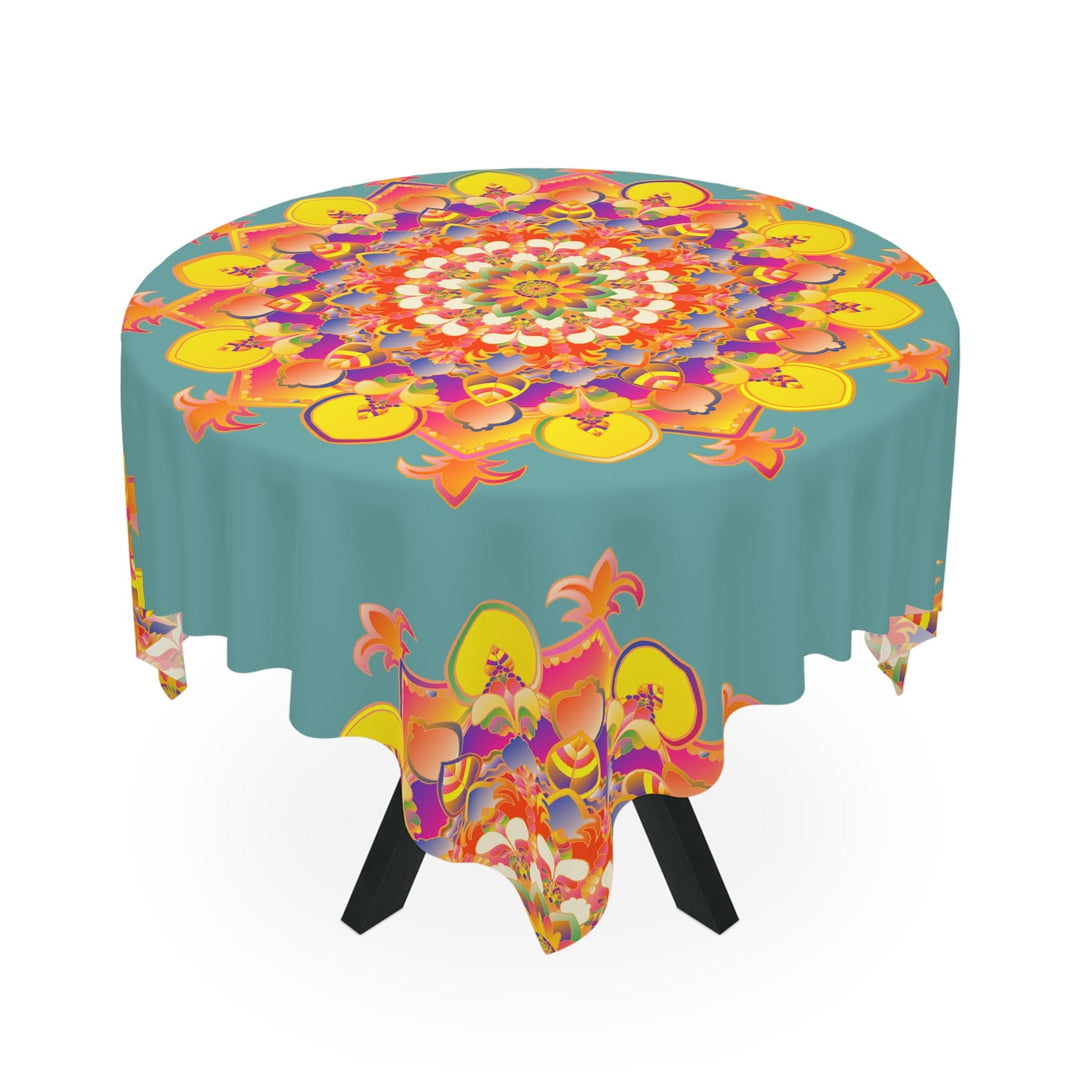 Vibrant Mandala Tablecloth - Sage Green Home Decor - Blululi