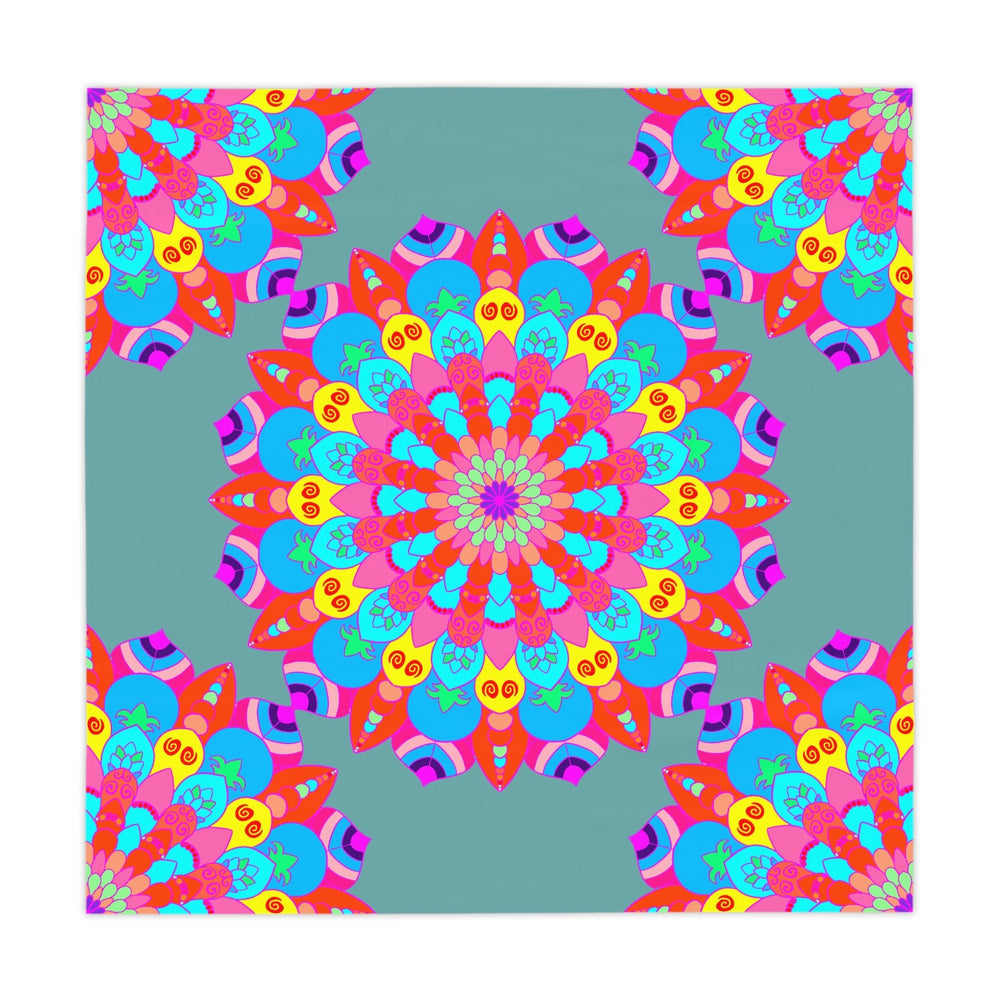 Vibrant Mandala Tablecloth - Sage Green Home Decor - Blululi