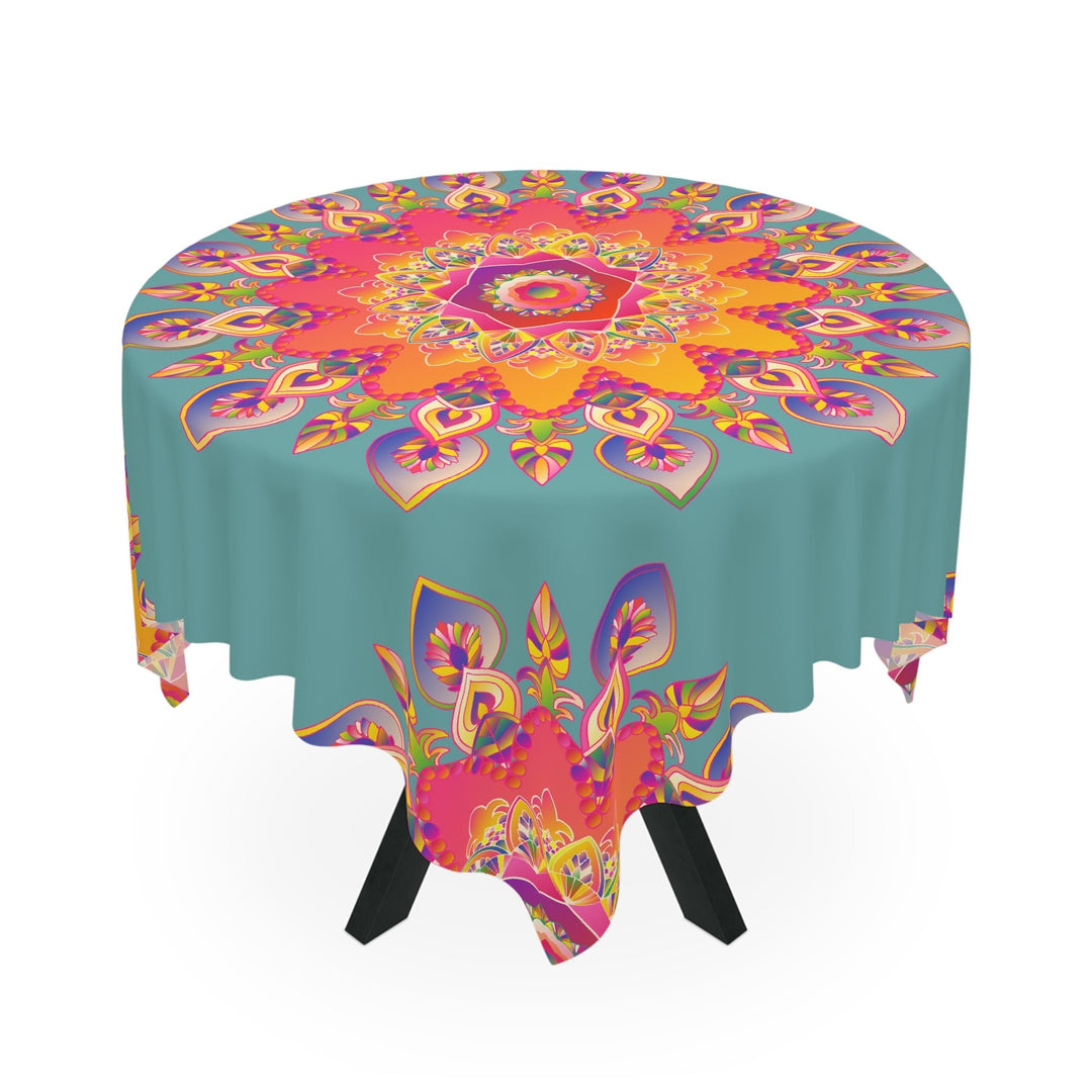 Vibrant Mandala Tablecloth - Sage Green Home Decor - Blululi