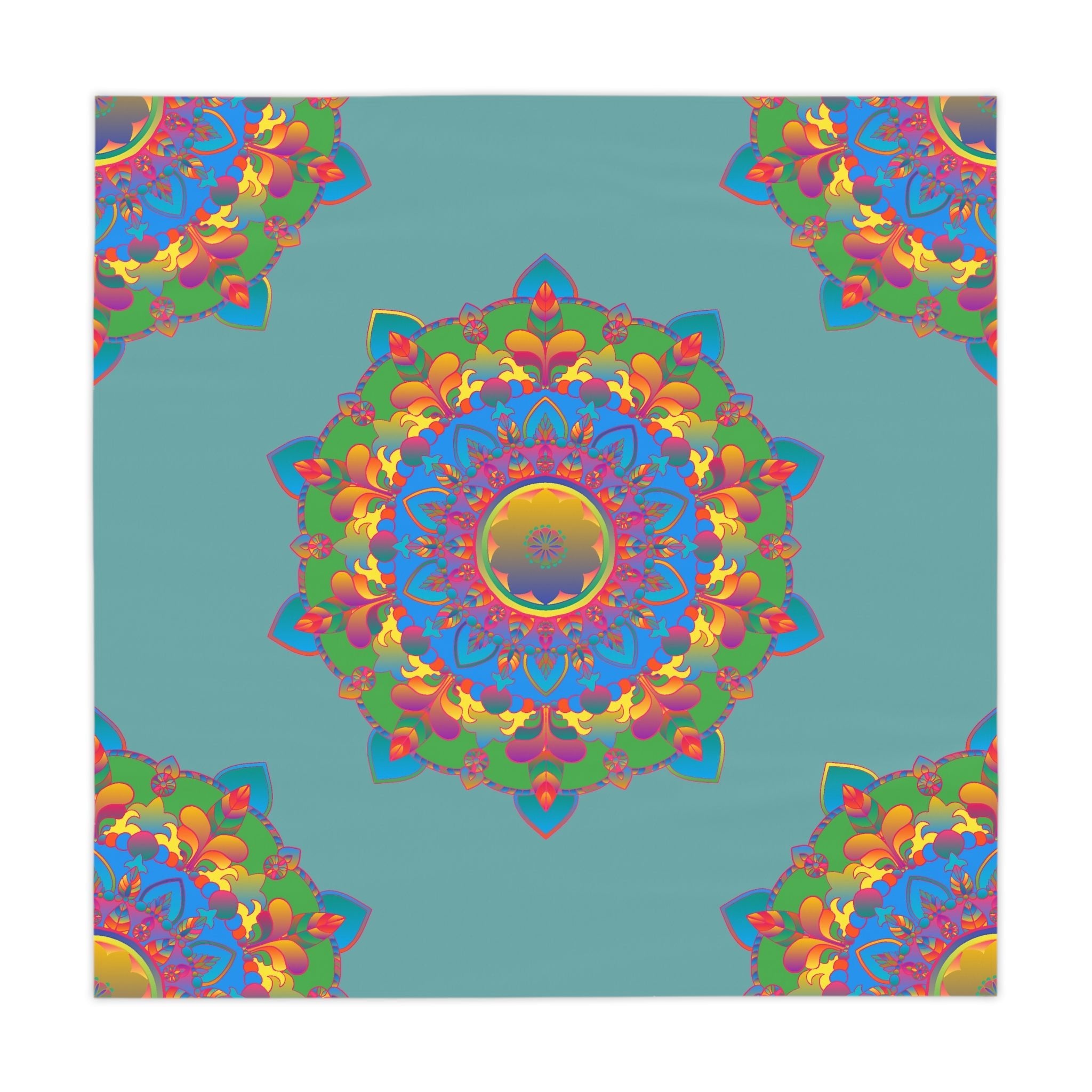 Vibrant Mandala Tablecloth - Sage Green Home Decor - Blululi