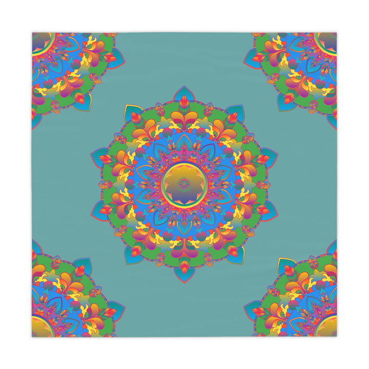 Vibrant Mandala Tablecloth - Sage Green Home Decor - Blululi