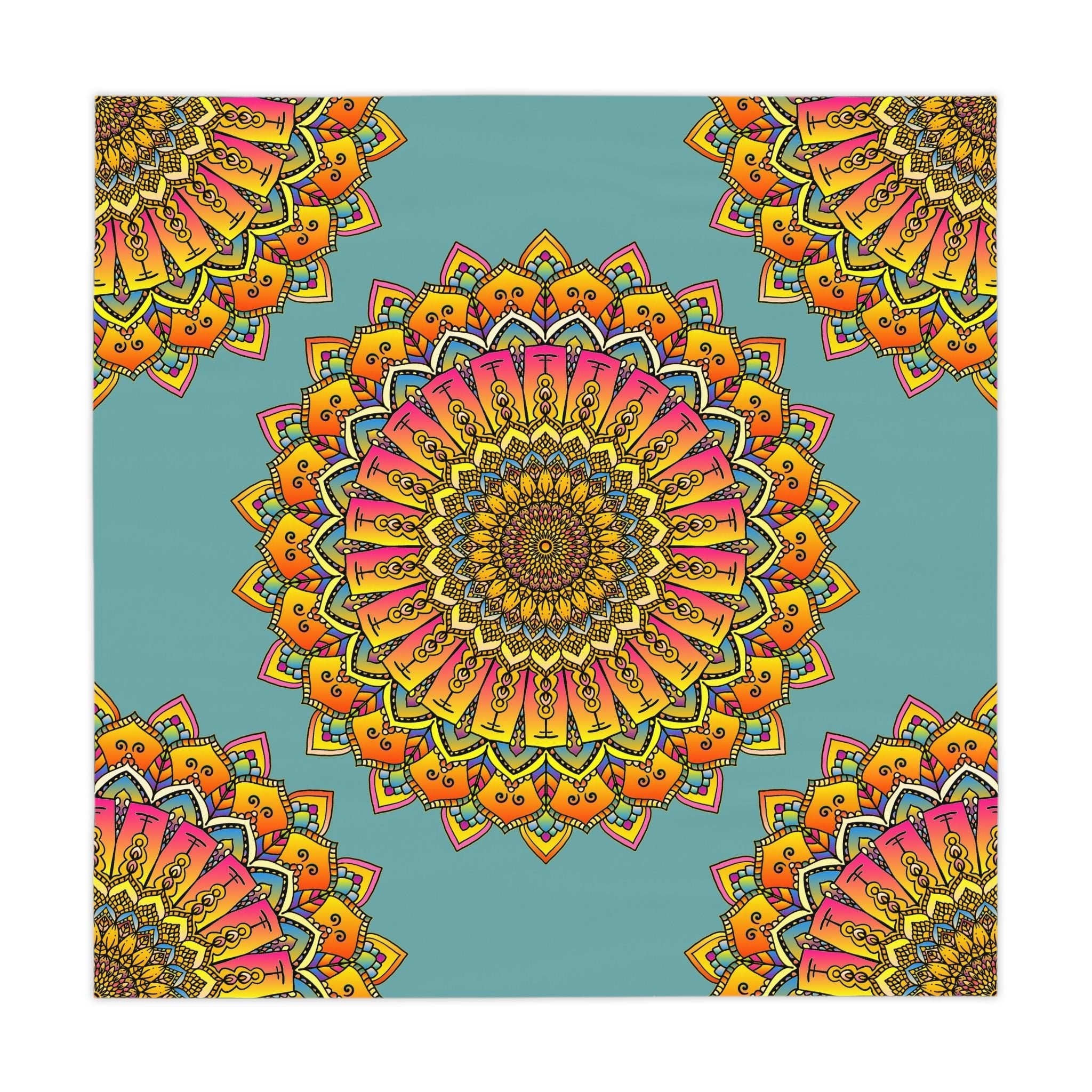 Vibrant Mandala Tablecloth - Sage Green Home Decor - Blululi