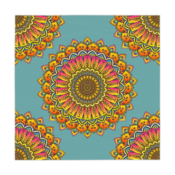 Vibrant Mandala Tablecloth - Sage Green Home Decor - Blululi