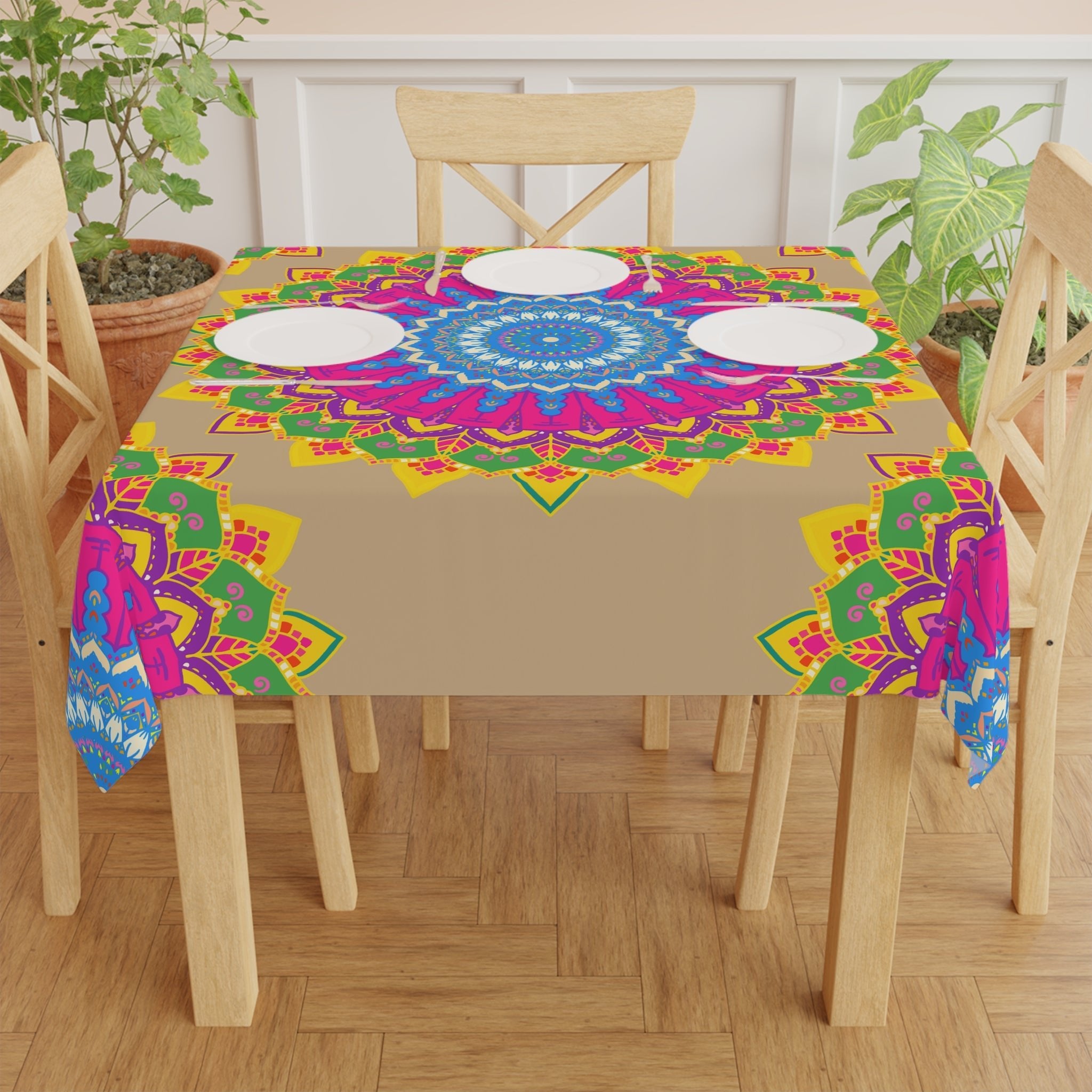 Vibrant Mandala Tablecloth - Sand Art Decor Home Decor - Blululi