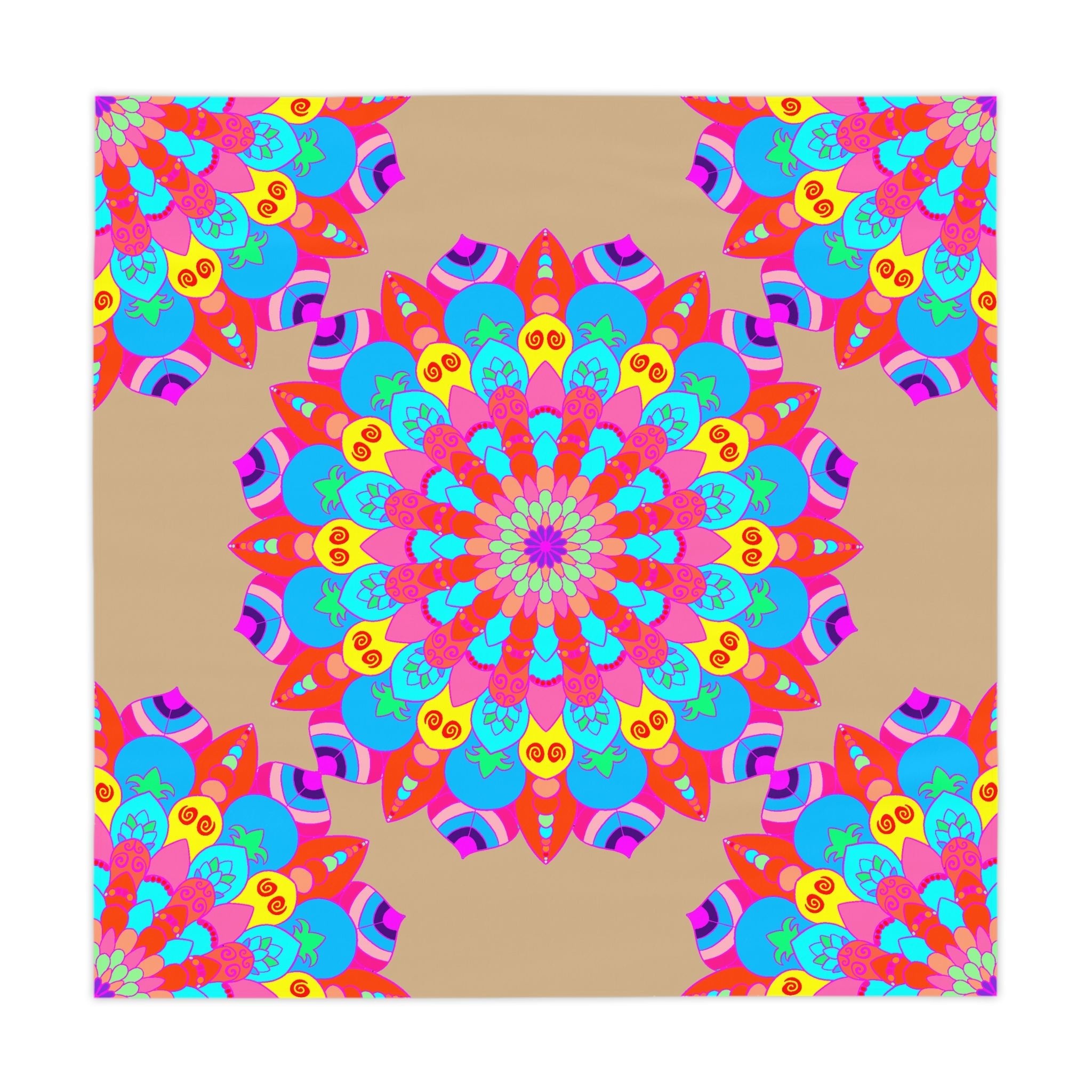 Vibrant Mandala Tablecloth - Sand Beach Design Home Decor - Blululi
