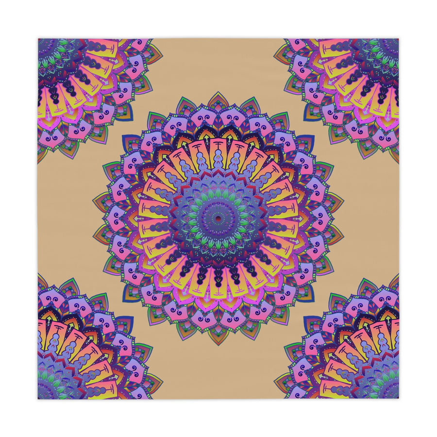 Vibrant Mandala Tablecloth - Sand & Black Home Decor - Blululi