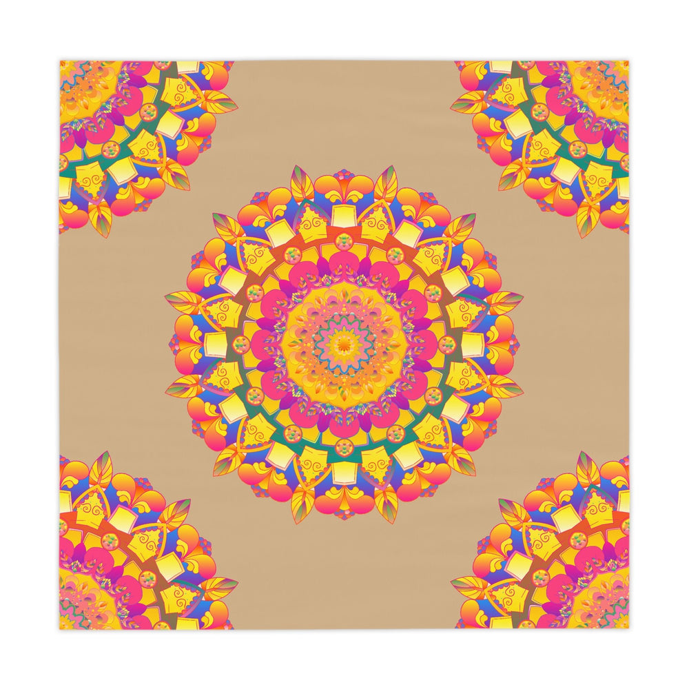 Vibrant Mandala Tablecloth - Sand & Black Home Decor - Blululi