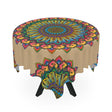 Vibrant Mandala Tablecloth - Sand, Circular Art Home Decor - Blululi