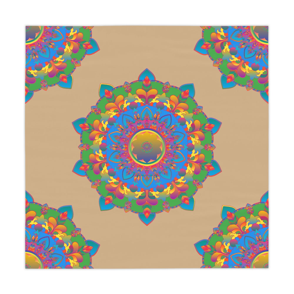 Vibrant Mandala Tablecloth - Sand Color Home Decor - Blululi