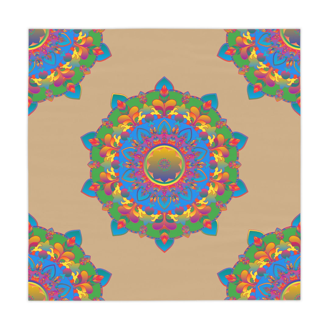 Vibrant Mandala Tablecloth - Sand Color Home Decor - Blululi