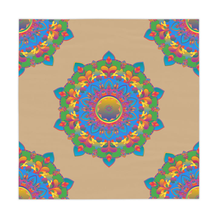 Vibrant Mandala Tablecloth - Sand Color Home Decor - Blululi