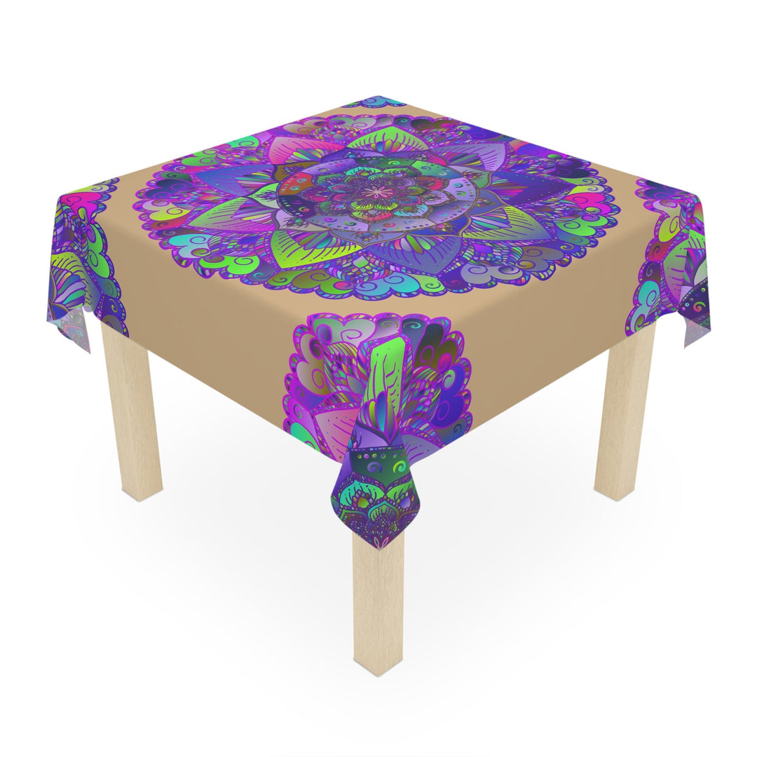 Vibrant Mandala Tablecloth - Sand & Colorful Home Decor - Blululi