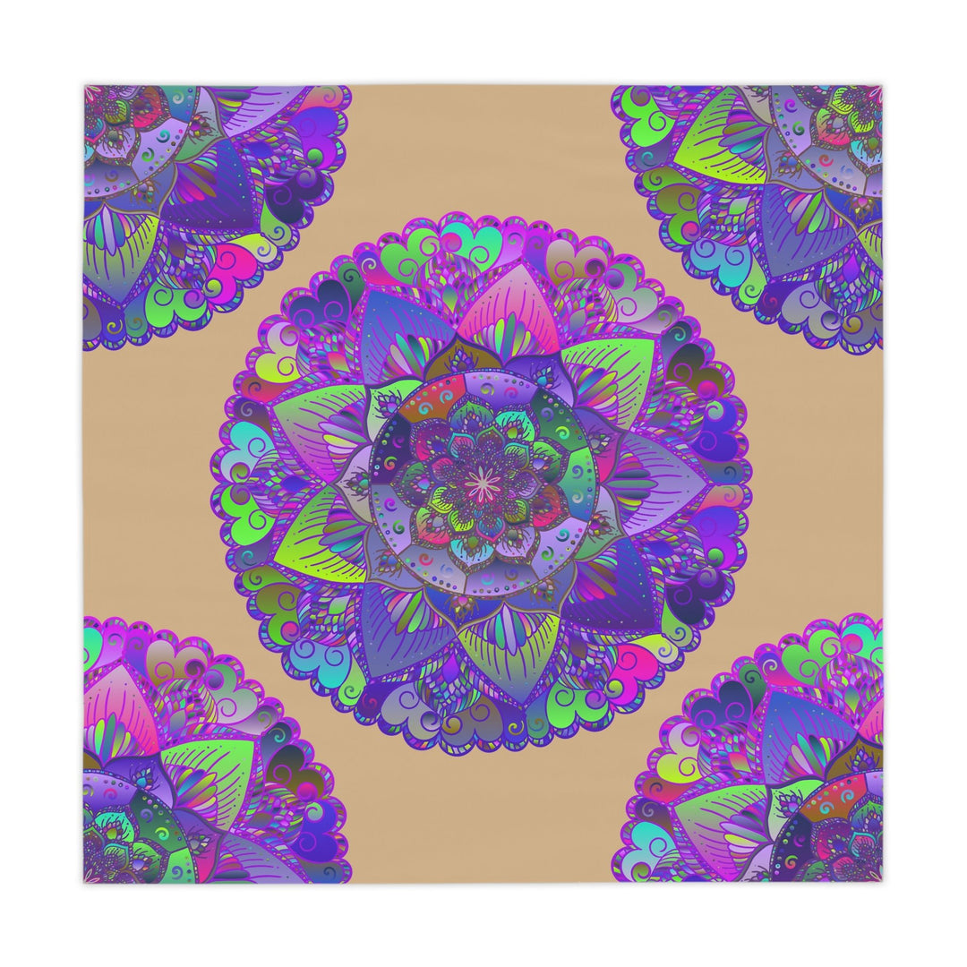Vibrant Mandala Tablecloth - Sand & Colorful Home Decor - Blululi