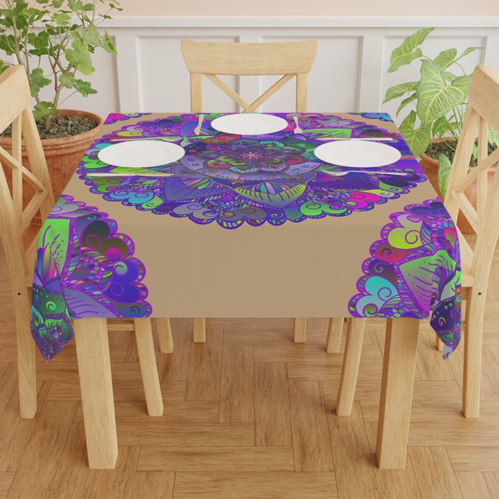 Vibrant Mandala Tablecloth - Sand & Colorful Home Decor - Blululi
