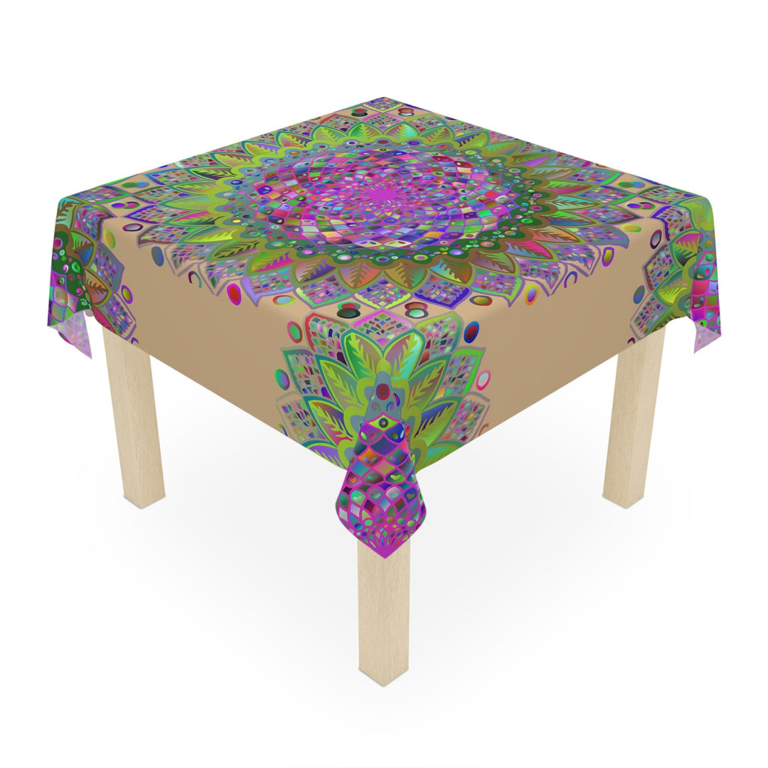 Vibrant Mandala Tablecloth, Sand - Colorful Home Decor Home Decor - Blululi