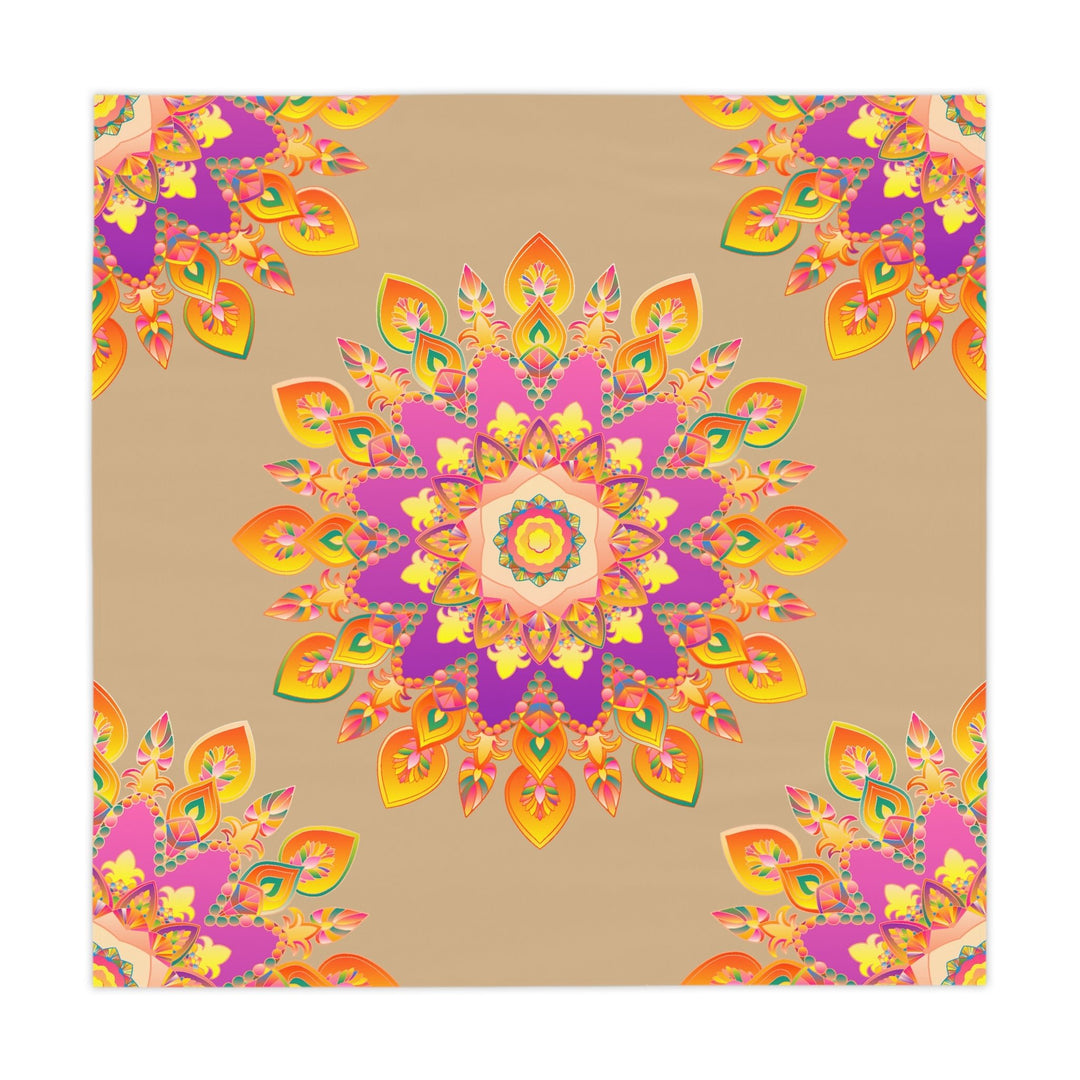 Vibrant Mandala Tablecloth - Sand & Floral Home Decor - Blululi