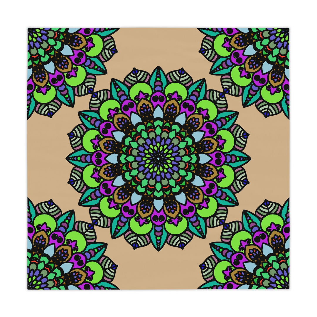 Vibrant Mandala Tablecloth - Sand Home Decor - Blululi