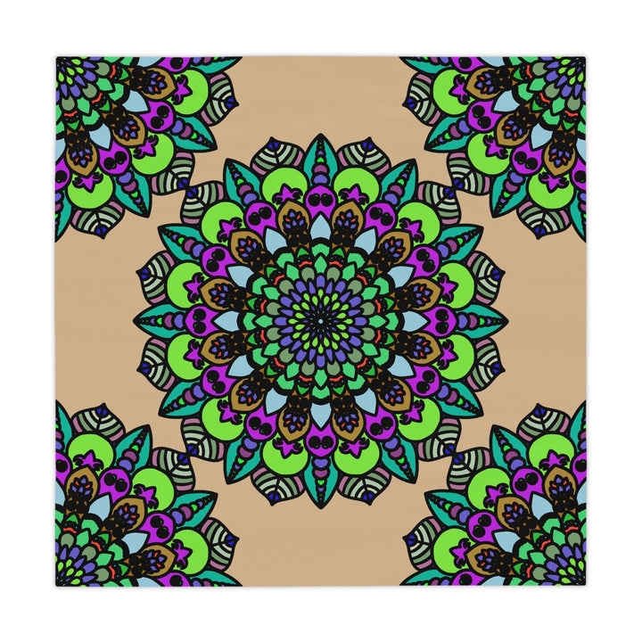 Vibrant Mandala Tablecloth - Sand Home Decor - Blululi