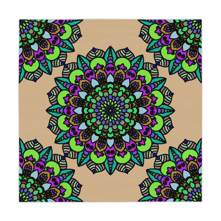 Vibrant Mandala Tablecloth - Sand Home Decor - Blululi