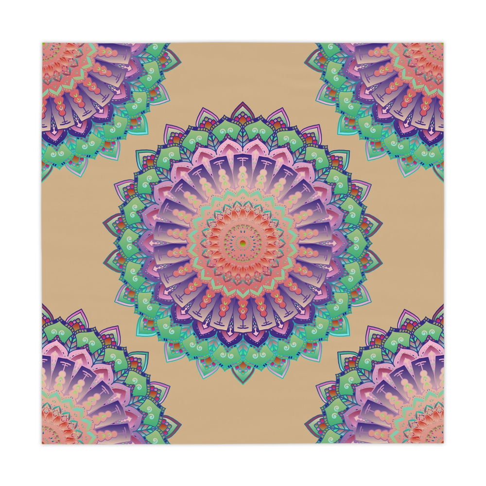 Vibrant Mandala Tablecloth - Sand Home Decor - Blululi