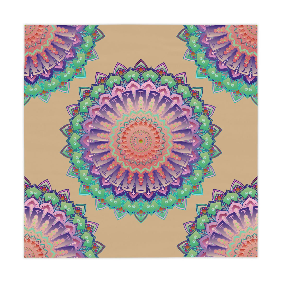 Vibrant Mandala Tablecloth - Sand Home Decor - Blululi