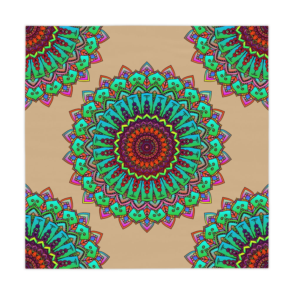 Vibrant Mandala Tablecloth - Sand Home Decor - Blululi