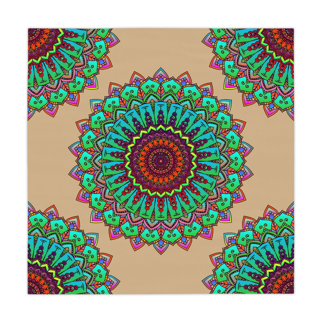 Vibrant Mandala Tablecloth - Sand Home Decor - Blululi