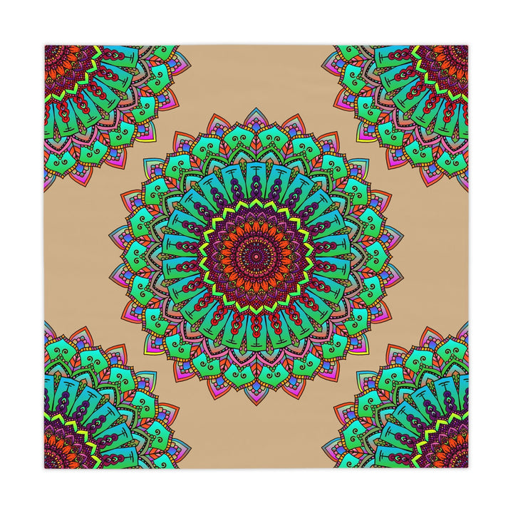 Vibrant Mandala Tablecloth - Sand Home Decor - Blululi