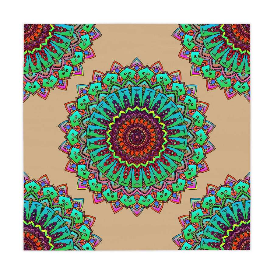 Vibrant Mandala Tablecloth - Sand Home Decor - Blululi
