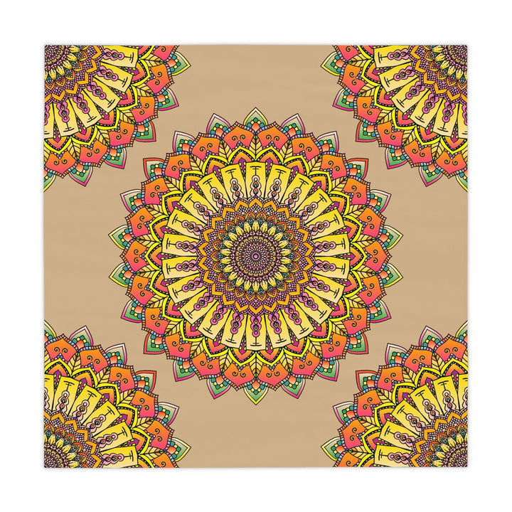 Vibrant Mandala Tablecloth - Sand Home Decor - Blululi