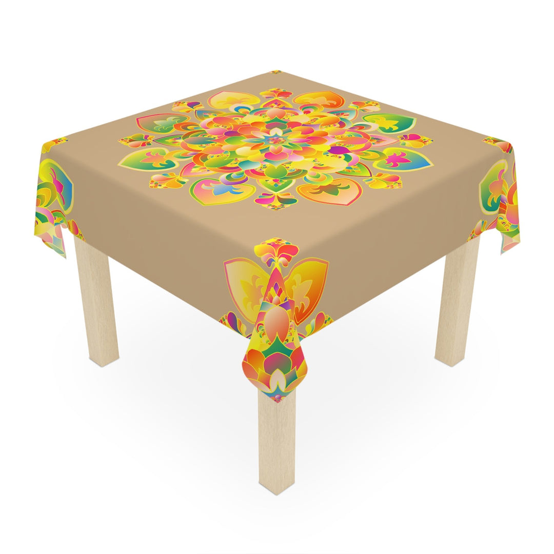 Vibrant Mandala Tablecloth - Sand Home Decor - Blululi