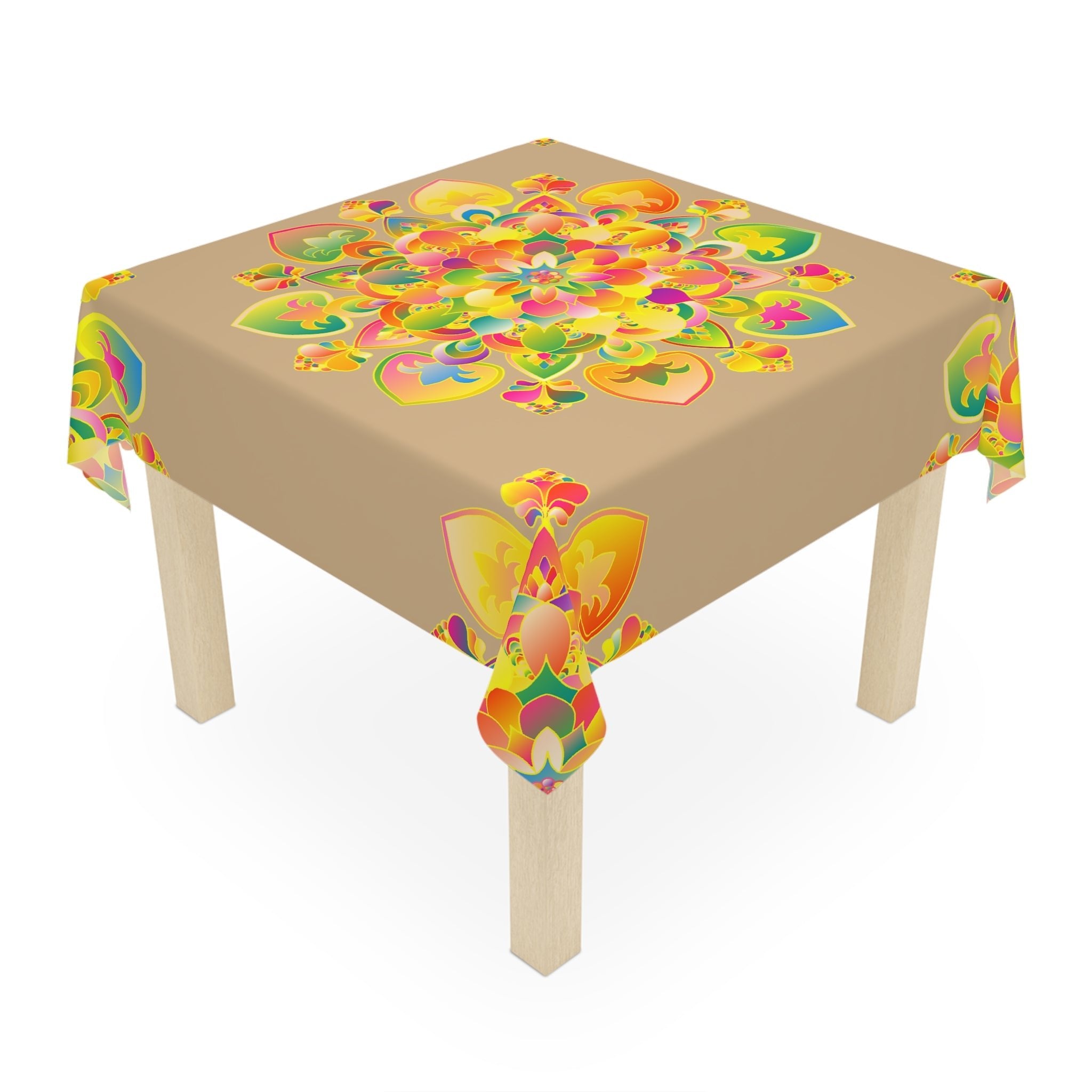 Vibrant Mandala Tablecloth - Sand Home Decor - Blululi