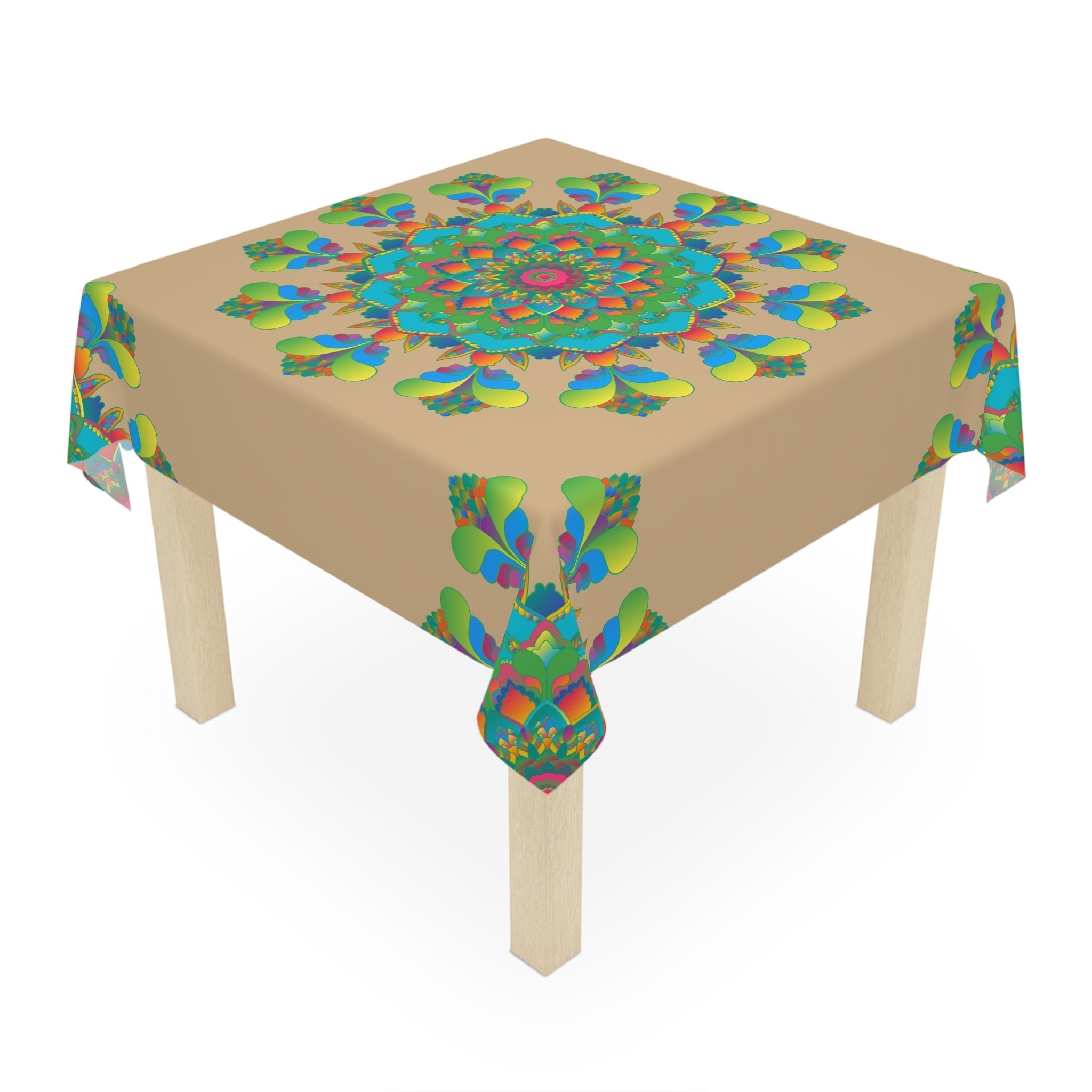 Vibrant Mandala Tablecloth - Sand Home Decor - Blululi