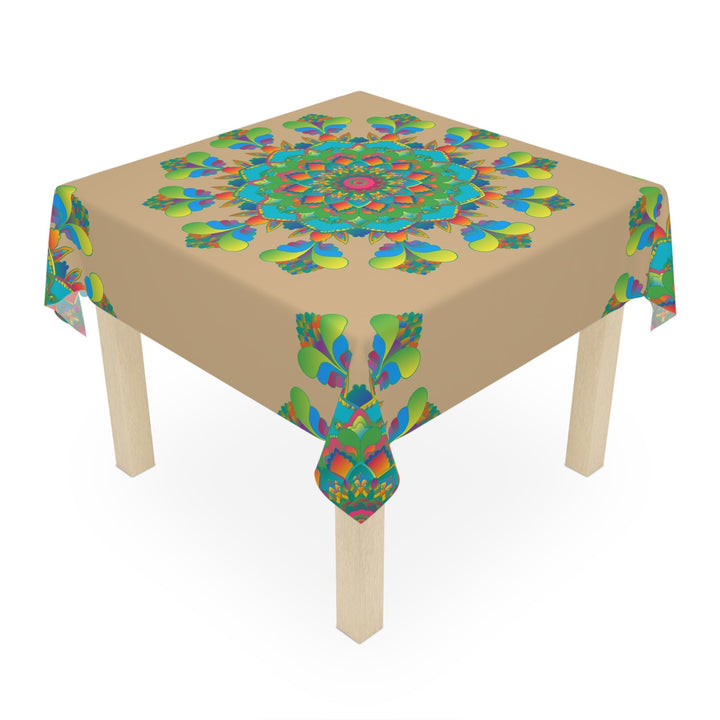 Vibrant Mandala Tablecloth - Sand Home Decor - Blululi