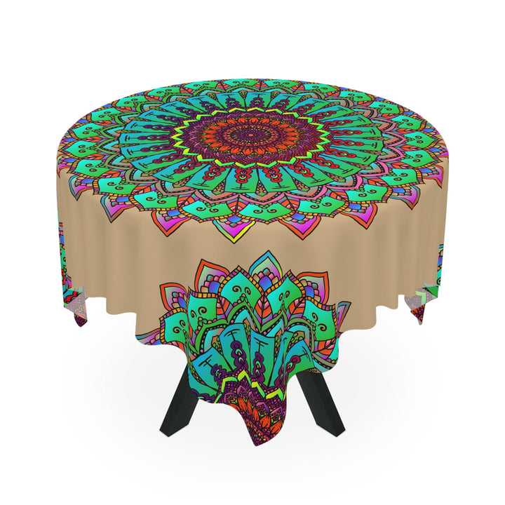 Vibrant Mandala Tablecloth - Sand Home Decor - Blululi