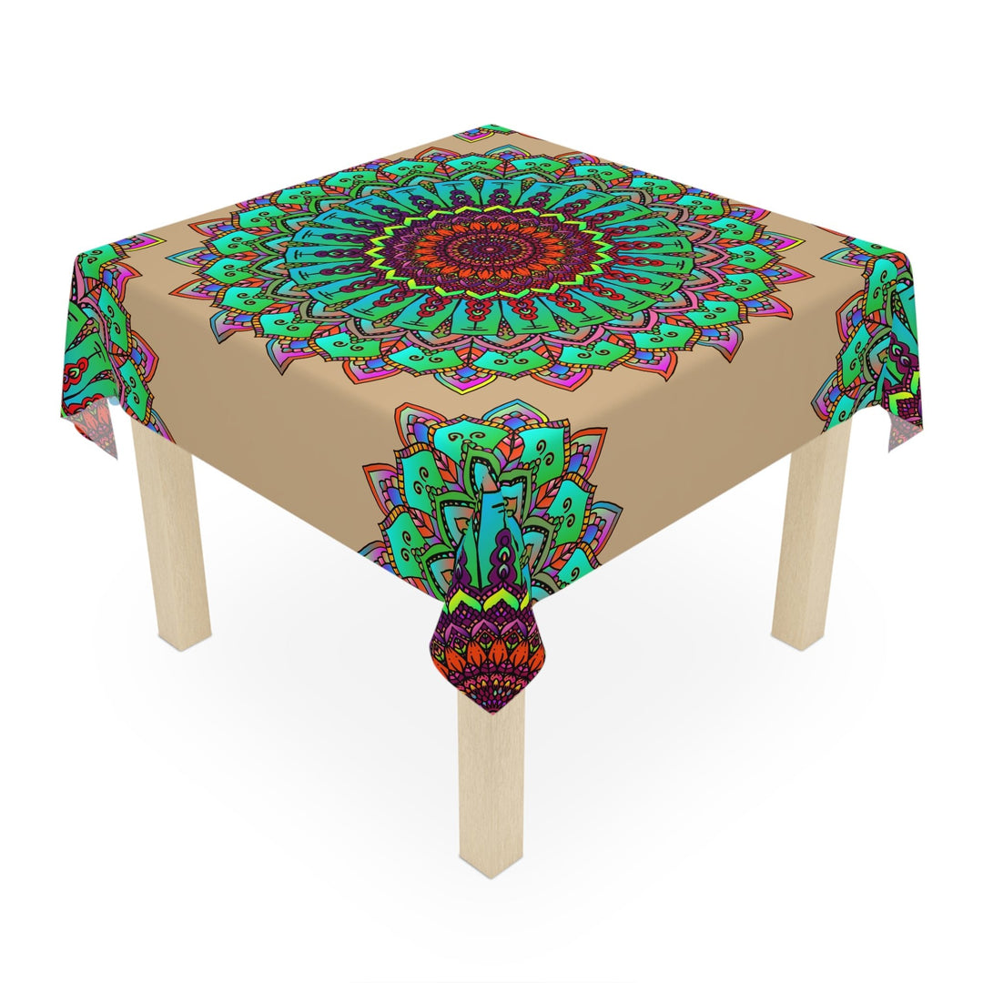 Vibrant Mandala Tablecloth - Sand Home Decor - Blululi