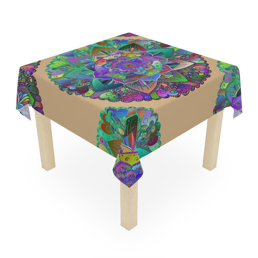 Vibrant Mandala Tablecloth - Sand Home Decor - Blululi