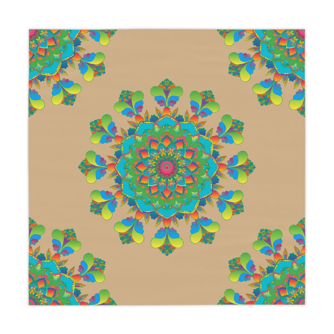 Vibrant Mandala Tablecloth - Sand Home Decor - Blululi