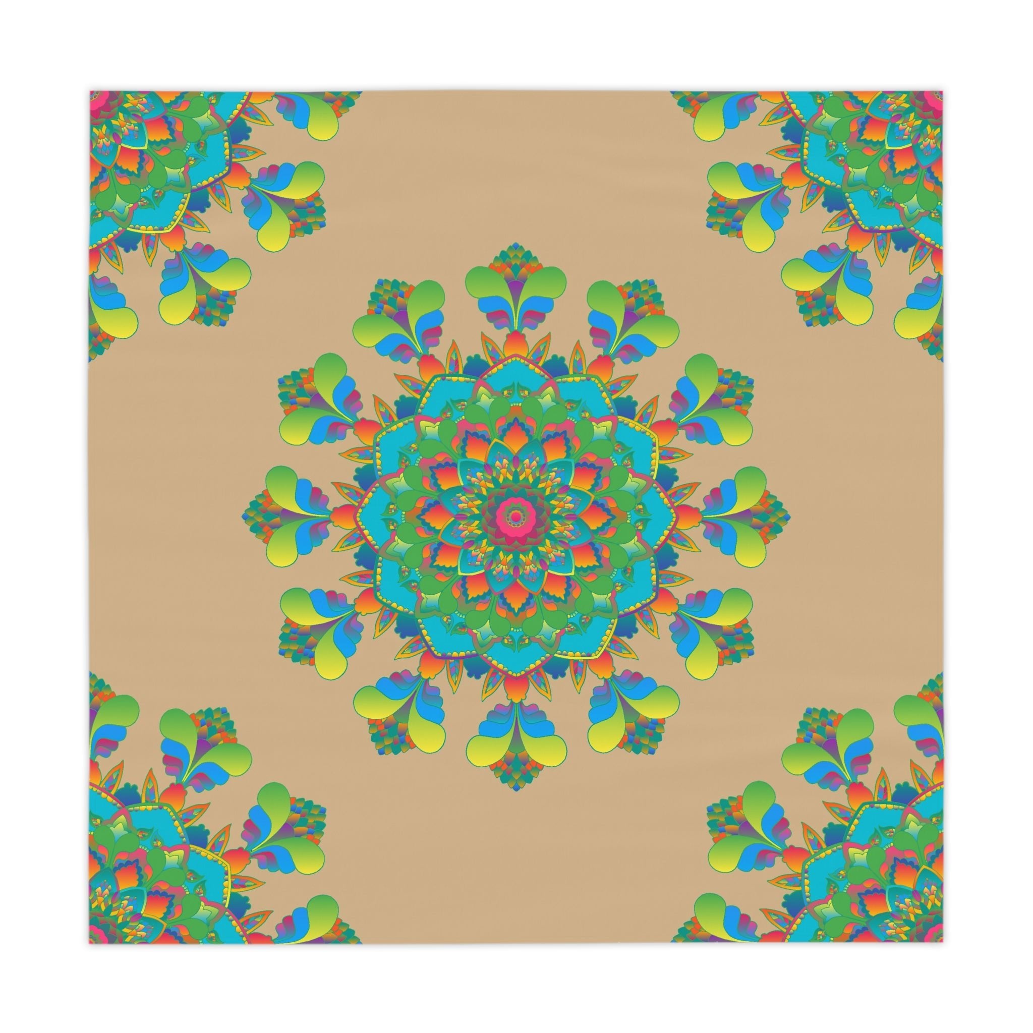 Vibrant Mandala Tablecloth - Sand Home Decor - Blululi