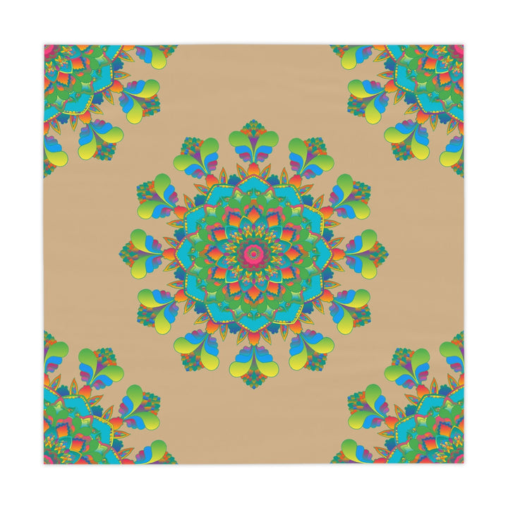 Vibrant Mandala Tablecloth - Sand Home Decor - Blululi