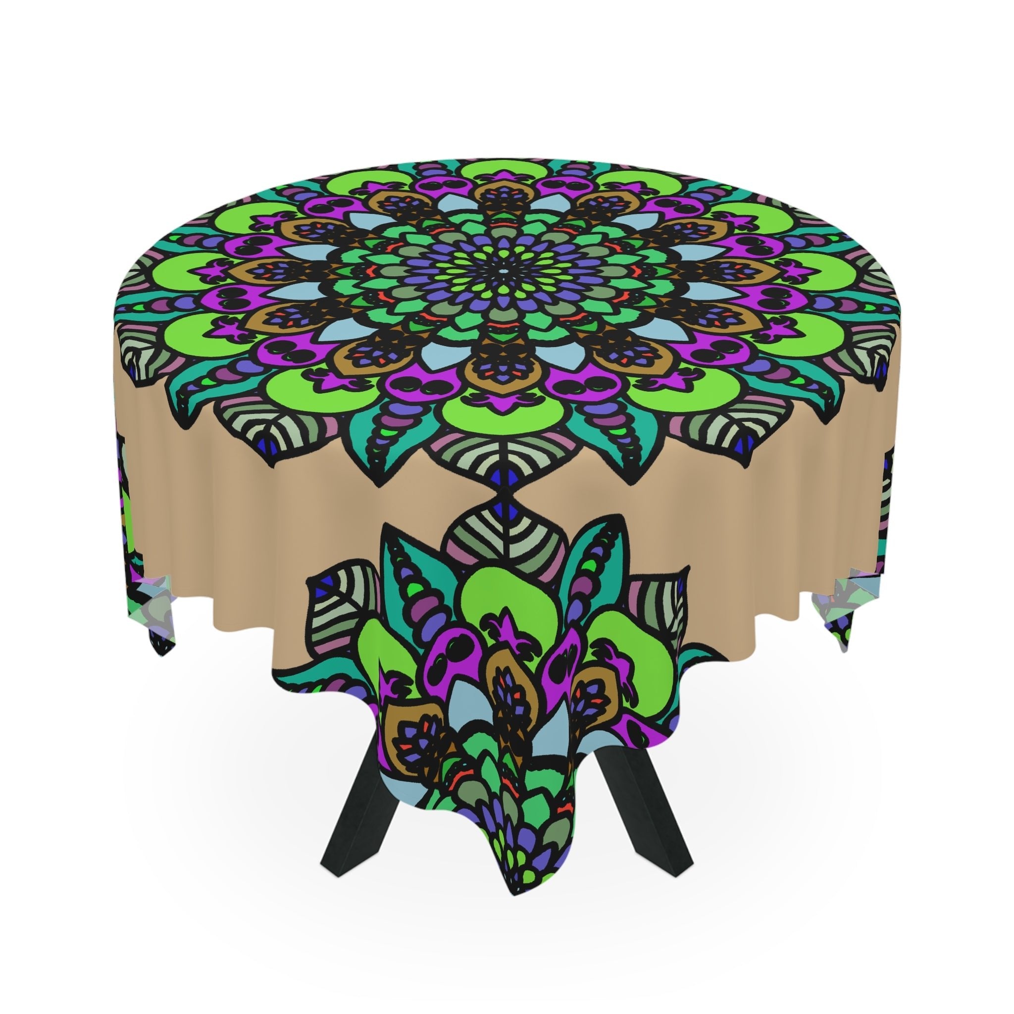 Vibrant Mandala Tablecloth - Sand Home Decor - Blululi