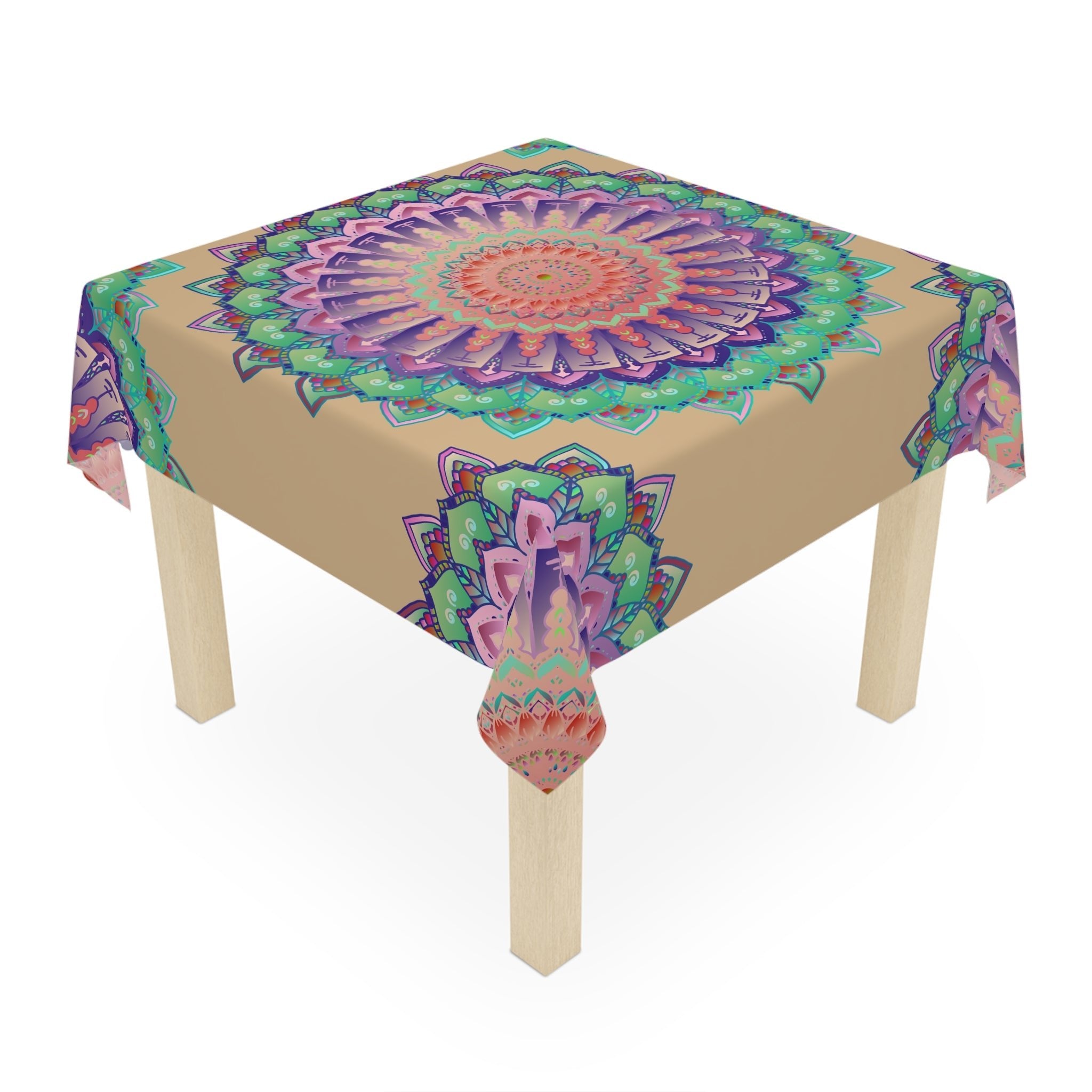 Vibrant Mandala Tablecloth - Sand Home Decor - Blululi