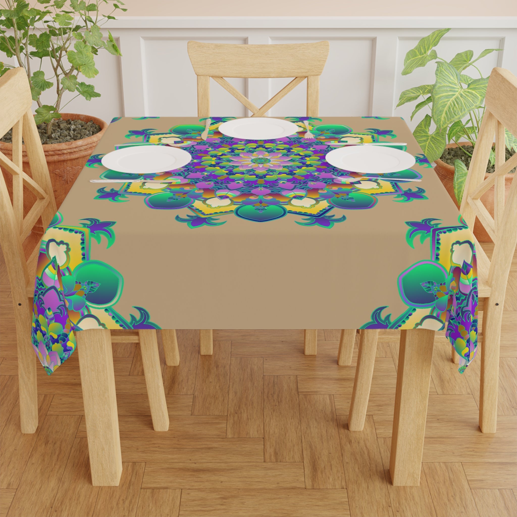 Vibrant Mandala Tablecloth - Sand & Serenity Home Decor - Blululi